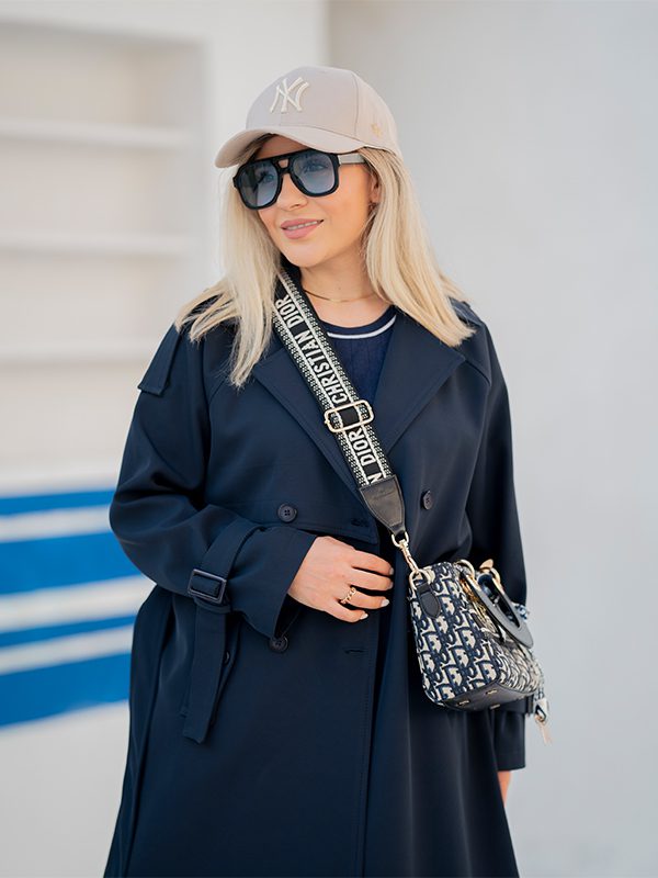 ترنچ کت سورمه ای زنانه